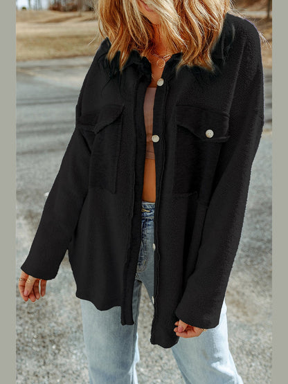 Button Down Long Sleeve Jacket nicholesgifts