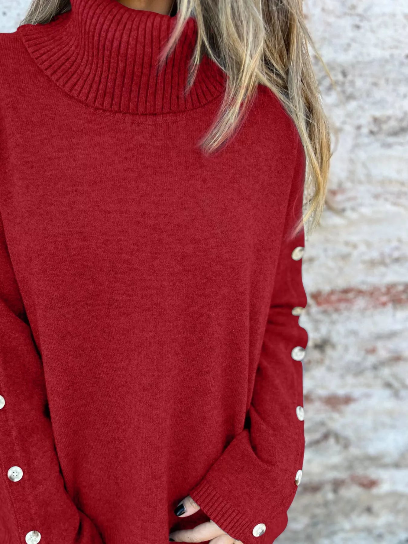 Full Size Turtleneck Long Sleeve Sweater Plus Size