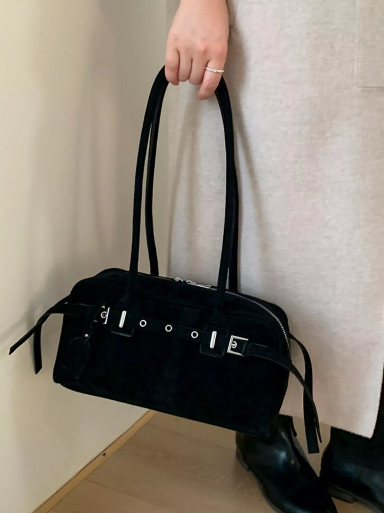 Buckle Decor Shoulder Bag nicholesgifts
