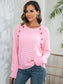 Decorative Button Long Sleeve Sweater nicholesgifts