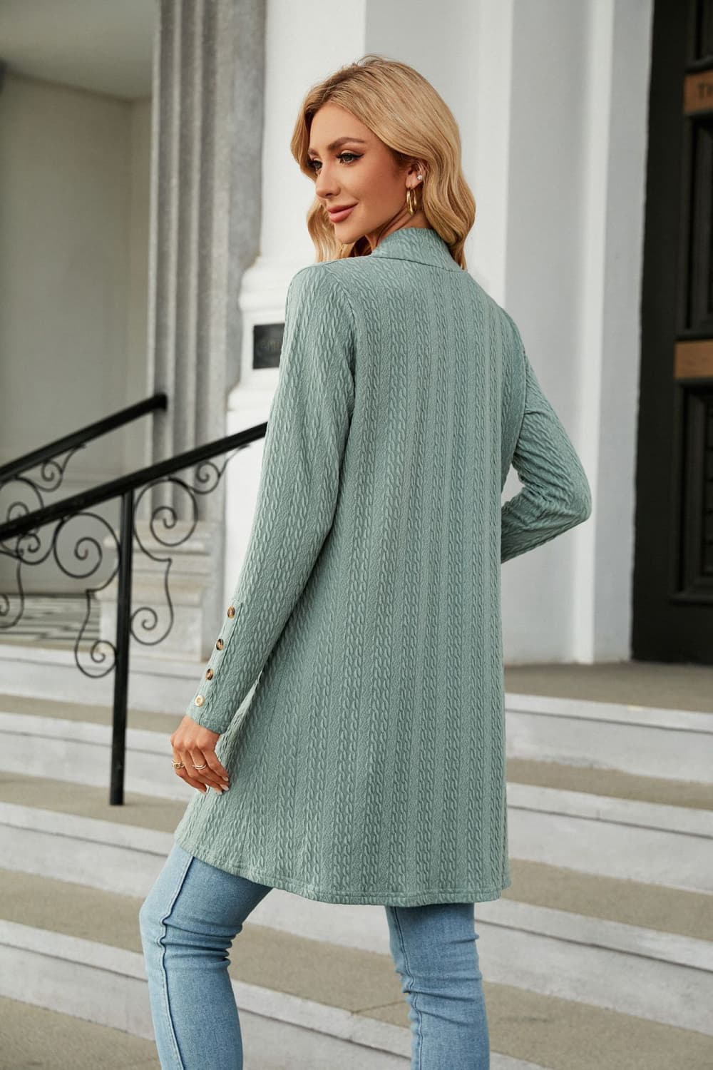 Long Sleeve Open Front Cardigan nicholesgifts