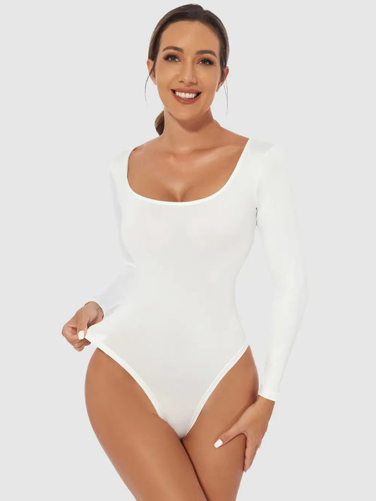 Full Size Scoop Neck Long Sleeve Bodysuit nicholesgifts