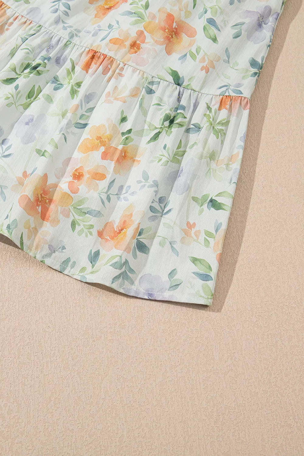 Frill Notched Puff Sleeve Dress Trendsi
