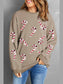 Women Sequin Candy Cane Round Neck Christmas Sweatshirt nicholesgifts