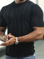 Men's Plus Size Striped Round Neck Short Sleeve T-Shirt nicholesgifts