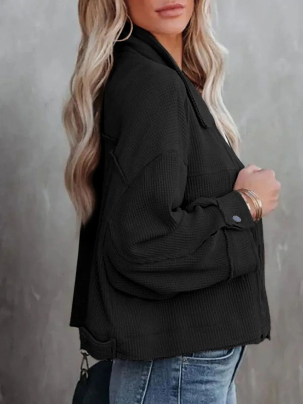 Button Up Long Sleeve Jacket nicholesgifts
