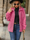 Fuzzy Pocketed Zip Up Jacket nicholesgifts