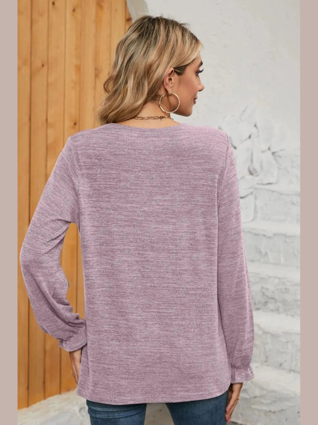 Ruched Round Neck Flounce Sleeve T-Shirt NicholesGifts