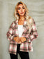 Plaid Button Down Collared Jacket nicholesgifts
