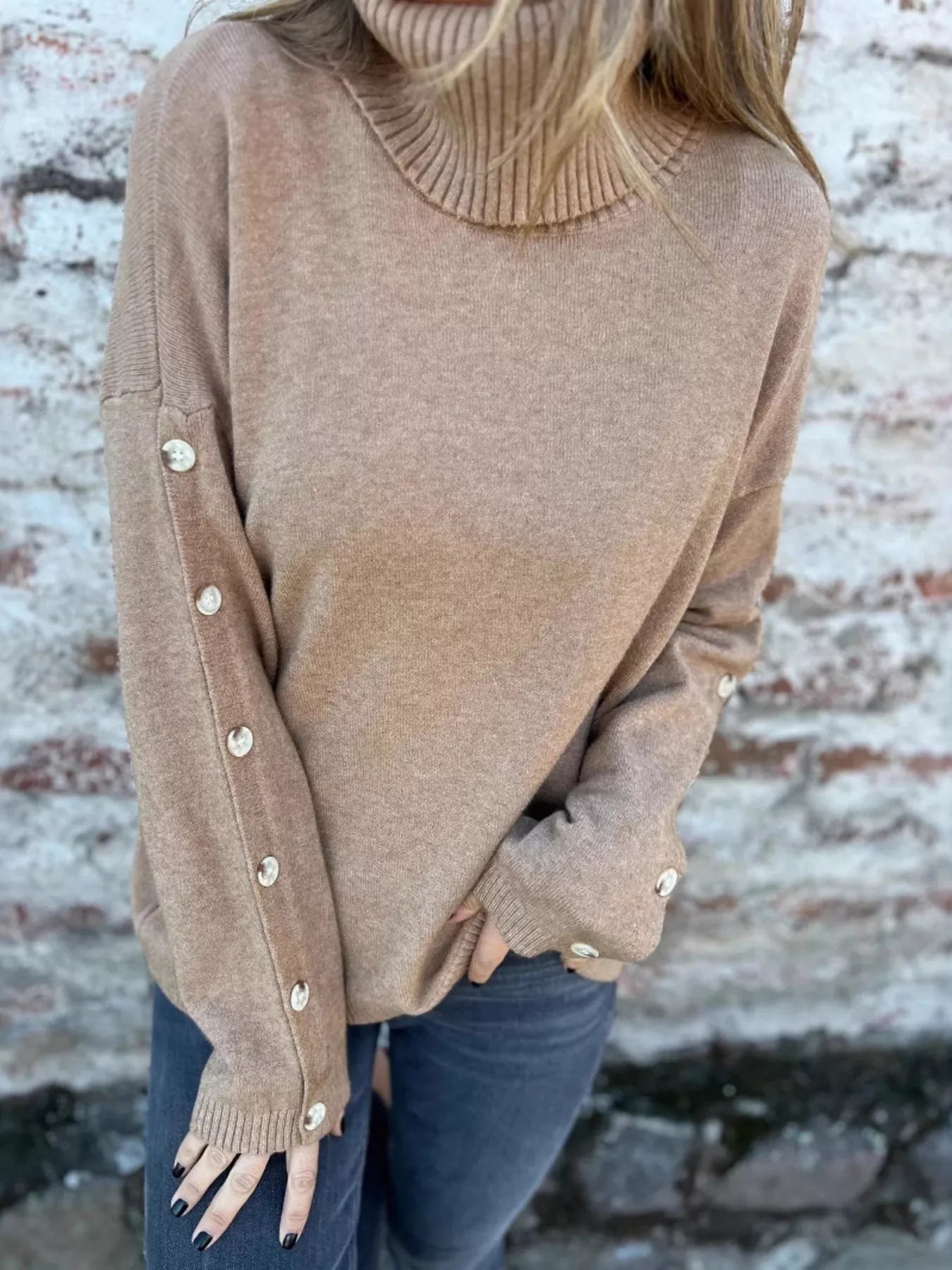 Full Size Turtleneck Long Sleeve Sweater Plus Size