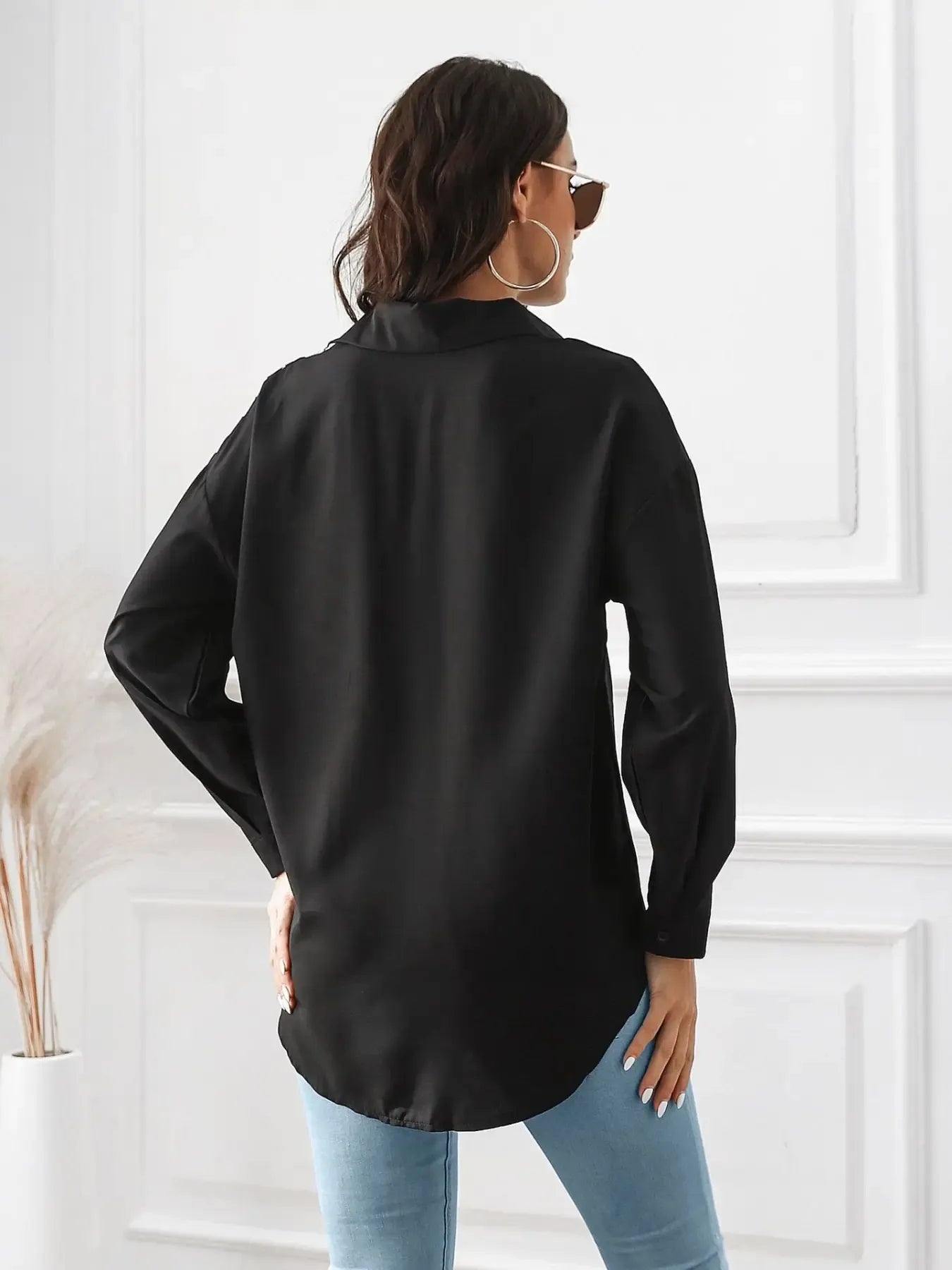 Checkered Pattern Long Sleeve Shirt Trendsi