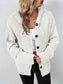 Women Button Up Drawstring Long Sleeve Hooded Cardigan nicholesgifts