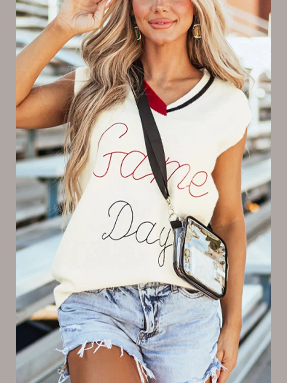 GAME DAY V-Neck Sweater Vest nicholesgifts