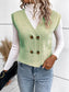 Full Size Button Up V-Neck Sweater Vest nicholesgifts