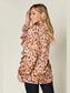 Double Take Full Size Printed Ruffle Trim Balloon Sleeve Shirt nicholesgifts