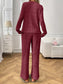 Ribbed Long Sleeve Top and Pants Lounge Set nicholesgifts