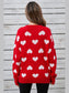 Women Heart Round Neck Long Sleeve Valentine's Day Sweater nicholesgifts