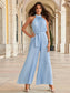 Cutout Tied Pleated Sleeveless Jumpsuit nicholesgifts