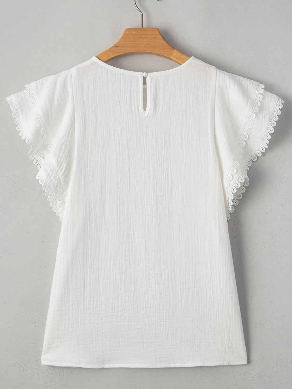Crinkled Layered Ruffled Flutter Sleeve Blouse NicholesGifts