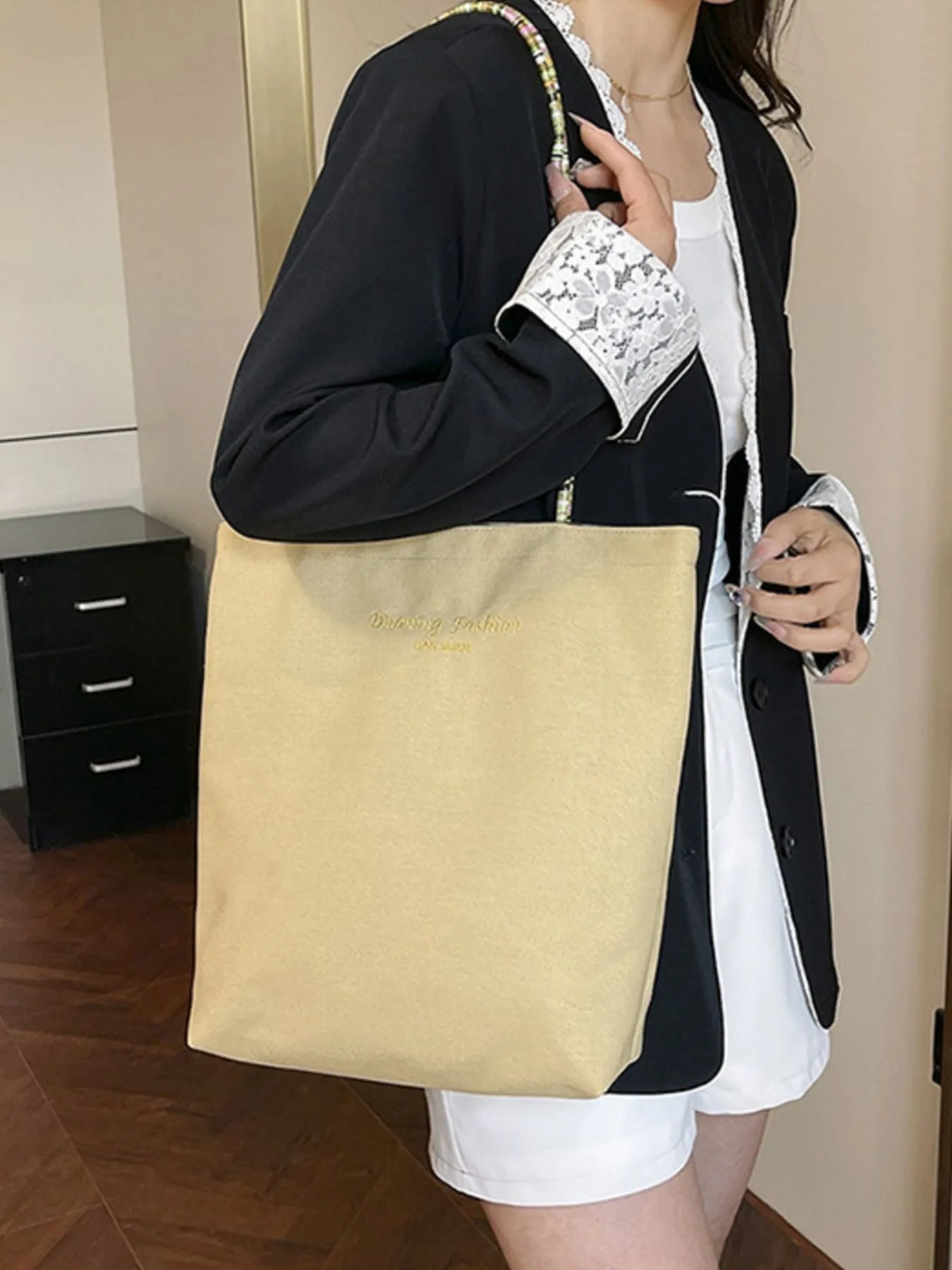 Gingham Pattern Tote Bag Trendsi