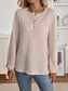 Striped Button Detail Long Sleeve Top nicholesgifts
