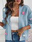 Floral Long Sleeve Open Front Cardigan nicholesgifts
