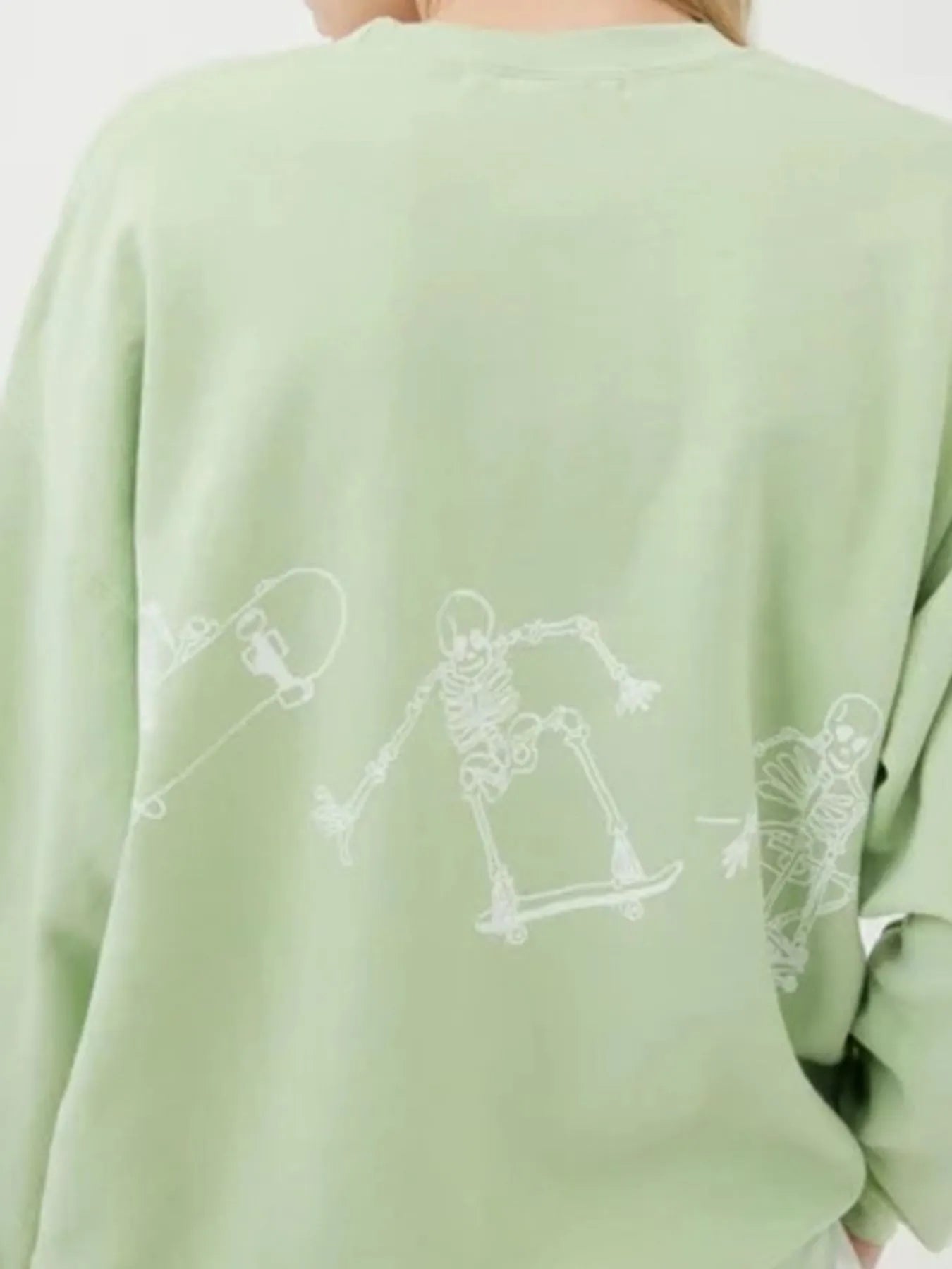 Skeleton Graphic Oversized Sweatshirt Trendsi