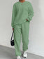 Texture Round Neck Top and Pants Set nicholesgifts