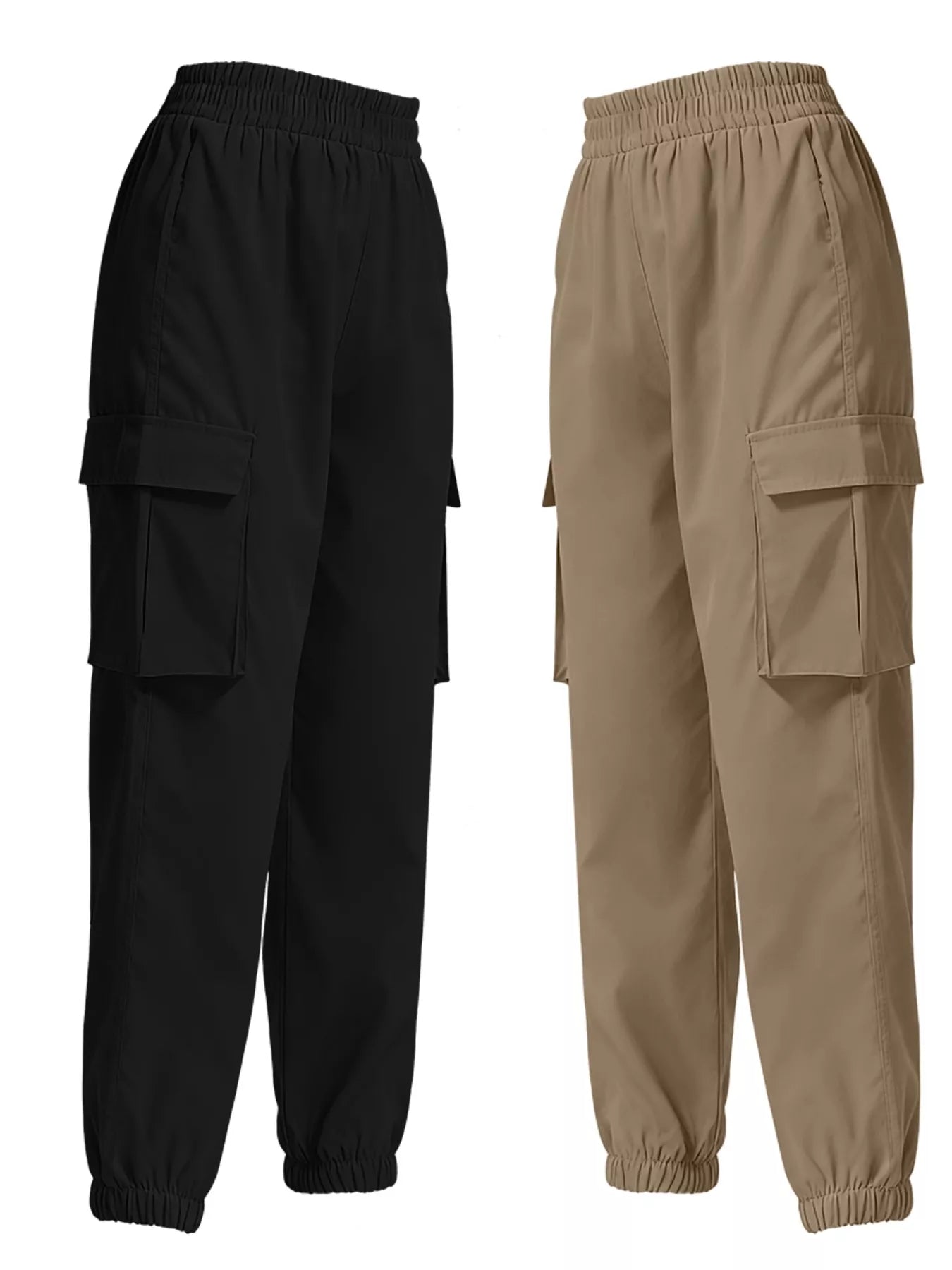 2 Piece Elastic Waist Cargo Pants NicholesGifts