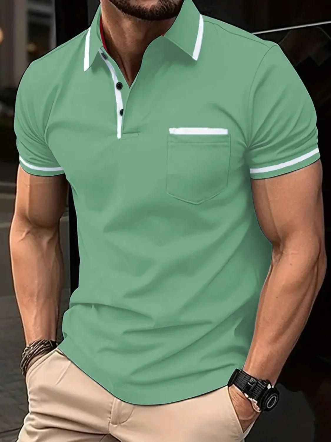 Men's Full Size Collared Neck Short Sleeve Polo Plus Size NicholesGifts