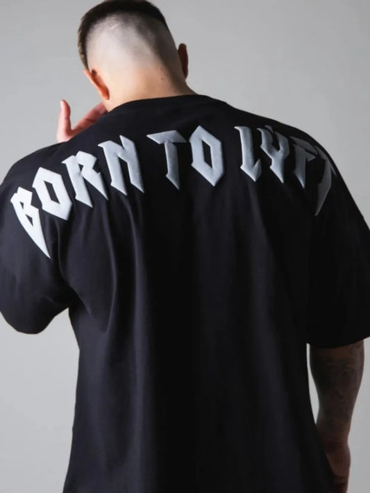Men's Plus Size Letter Round Neck Half Sleeve T-Shirt Trendsi