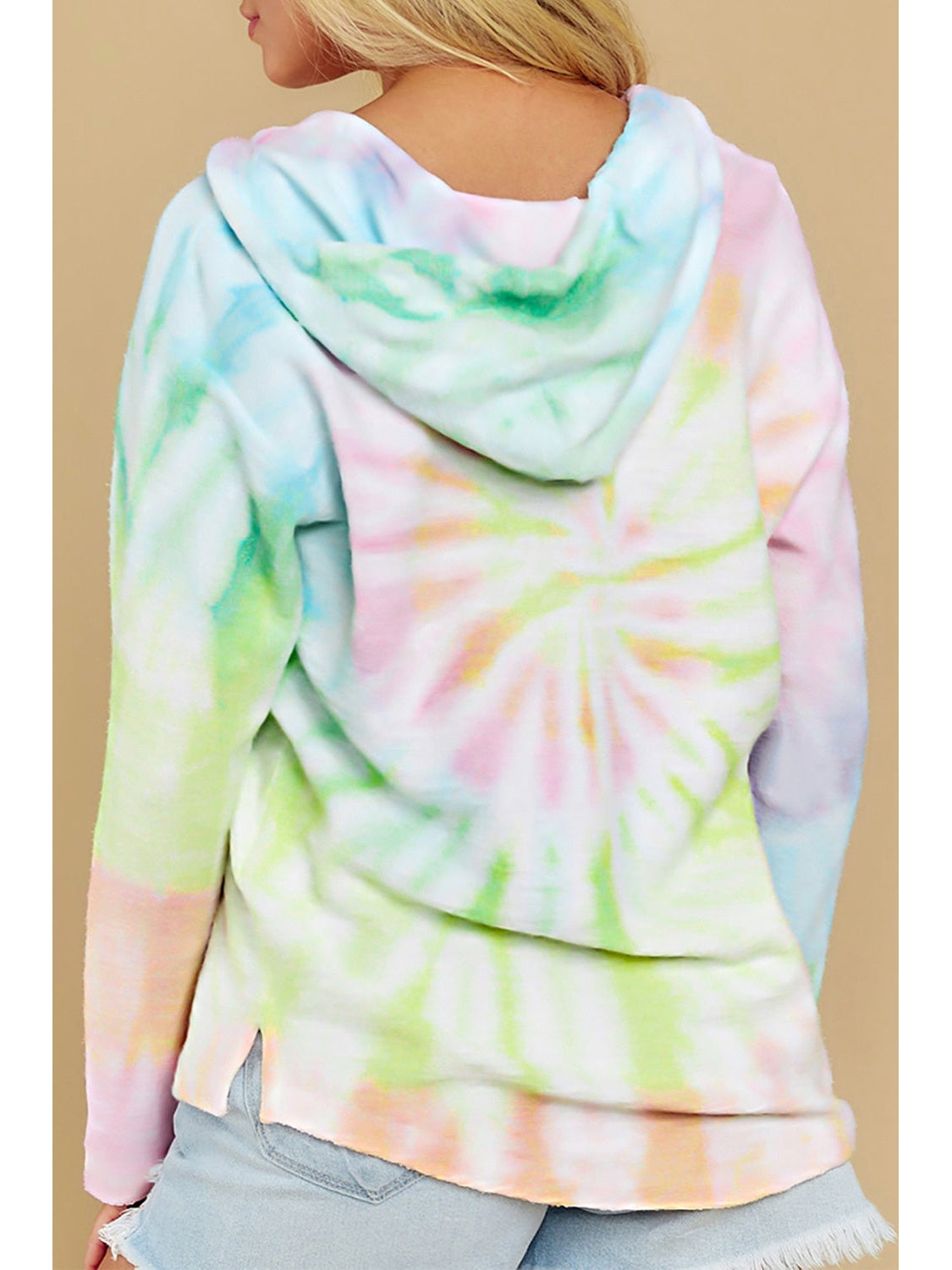 NicholesGifts Women Drawstring Tie-Dye Long Sleeve Hoodie NicholesGifts