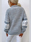 Women Snowflake Pattern Mock Neck Sweater nicholesgifts