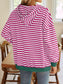 Lovelet Drawstring Striped Long Sleeve Hoodie Trendsi