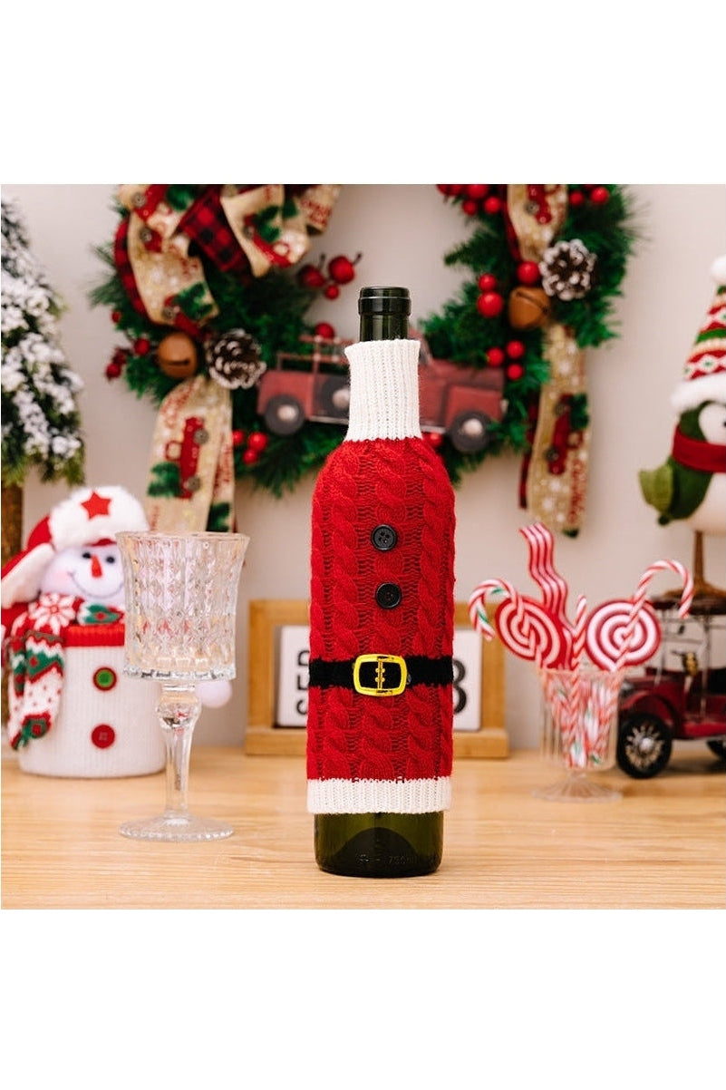 2-Piece Cable-Knit Wine Bottle Covers nicholesgifts