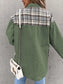 Plaid Button Up Dropped Shoulder Jacket nicholesgifts