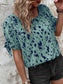 Women Tied Printed Boat Neck Blouse nicholesgifts