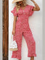 Perfee Printed Tie Back Ruffled Jumpsuit nicholesgifts