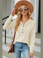 Drawstring Half Button Long Sleeve Hoodie nicholesgifts