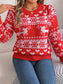 Christmas Element Round Neck Long Sleeve Sweater nicholesgifts