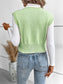Full Size Button Up V-Neck Sweater Vest nicholesgifts