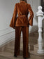 Velvet Tie Waist Blazer and Pants Set nicholesgifts