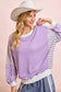 BiBi Mix and Match Sweatshirt with Floral Sleeve Striped Trendsi