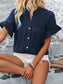 Button Down Ruffled Short Sleeve Shirt nicholesgifts