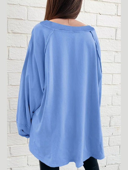 Oversized Washed Crewneck Sweatshirt nicholesgifts