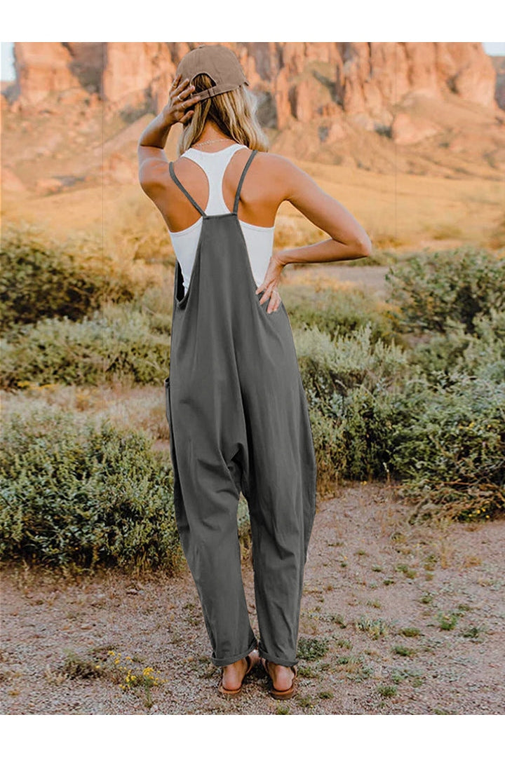 Double Take Full Size Sleeveless V-Neck Pocketed Jumpsuit nicholesgifts