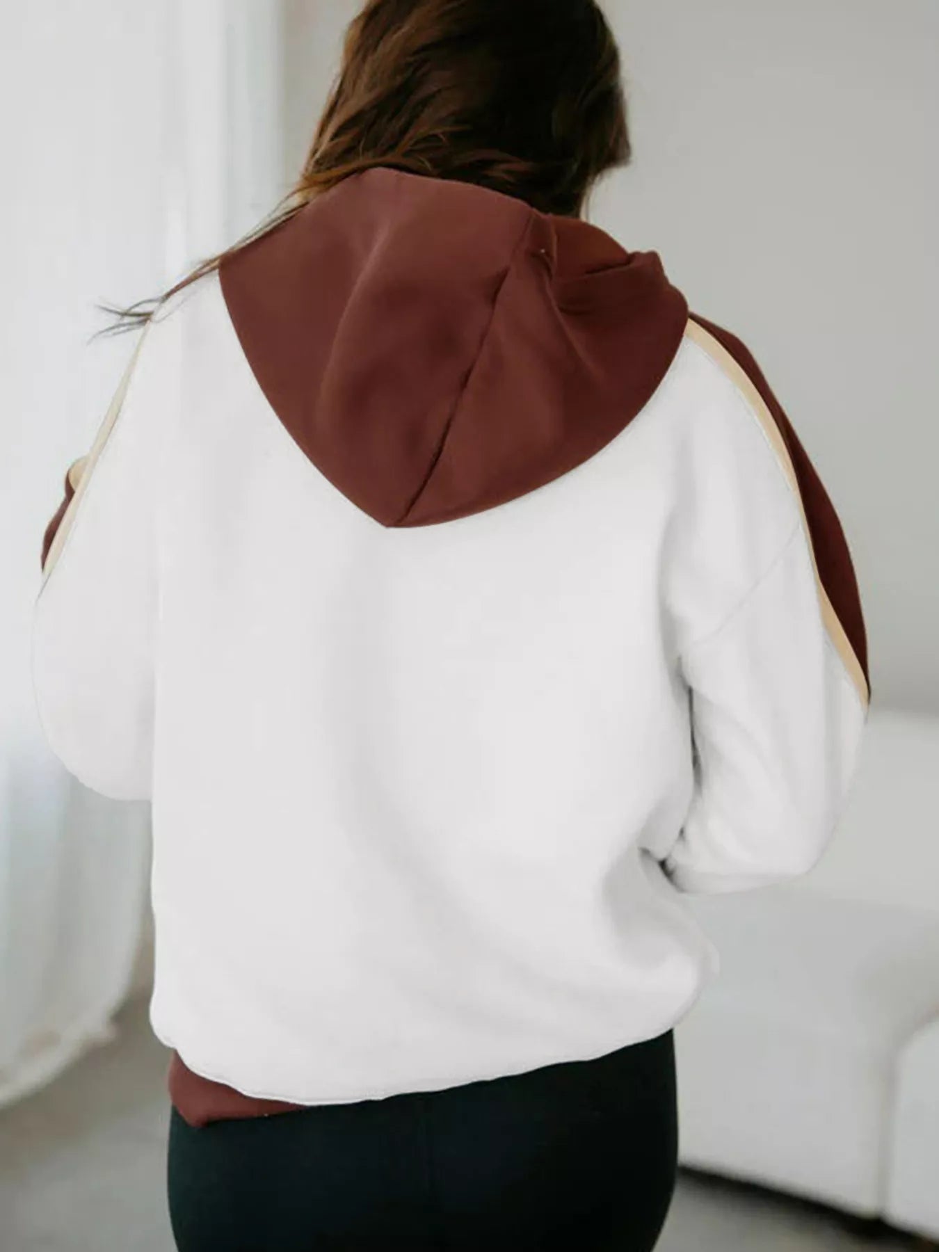 Color Block Patchwork Hooded Sweatshirt nicholesgifts