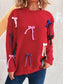 Colorful Bow Round Neck Sweater nicholesgifts