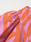 Zebra Stripe Print Ruched Cuff Half Sleeve V Neck Blouse nicholesgifts