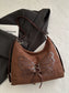 Butterfly Decor Lace-Up Shoulder Bag nicholesgifts
